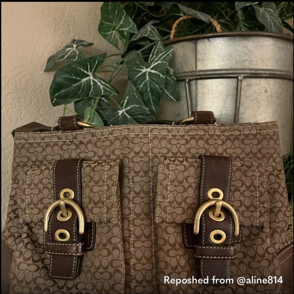 Coach Brown Signature Satchel